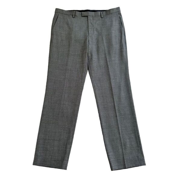 Banana Republic Men's Gray Wool Straight Leg Slim Fit Dress Pants